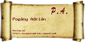 Pogány Adrián névjegykártya